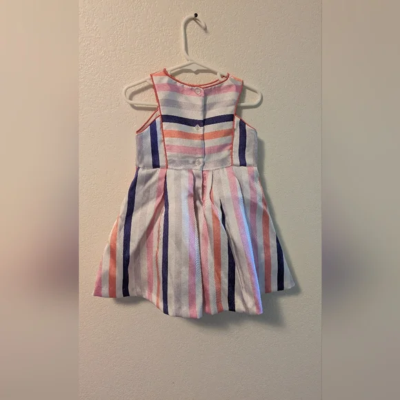 Pippa & Julie Striped Pink and Blue Kids Dress - Picture 2 of 5